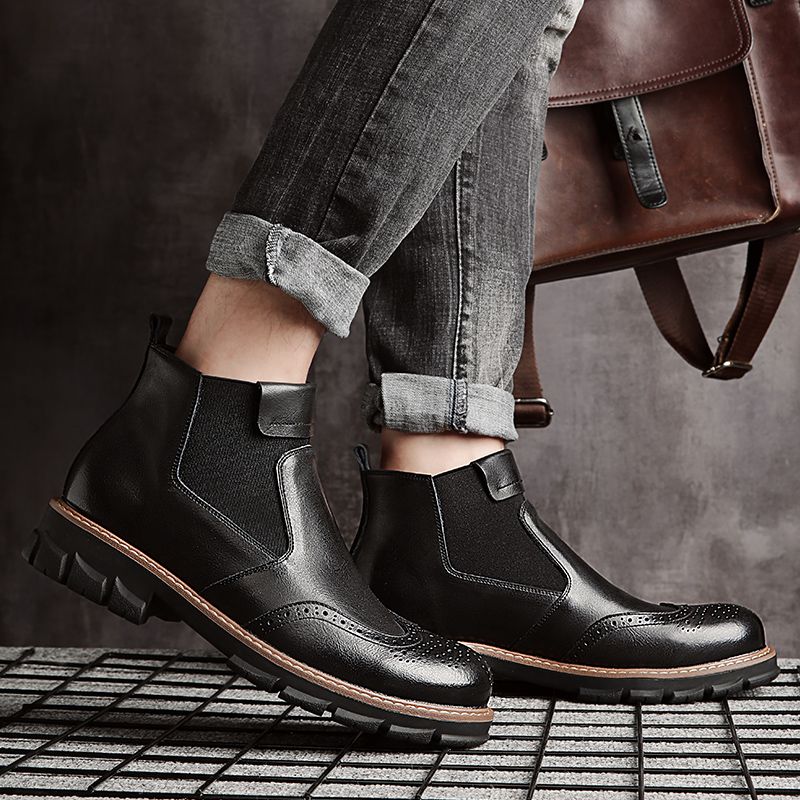 Zachte Klassieke Brogue Chelsea Boots