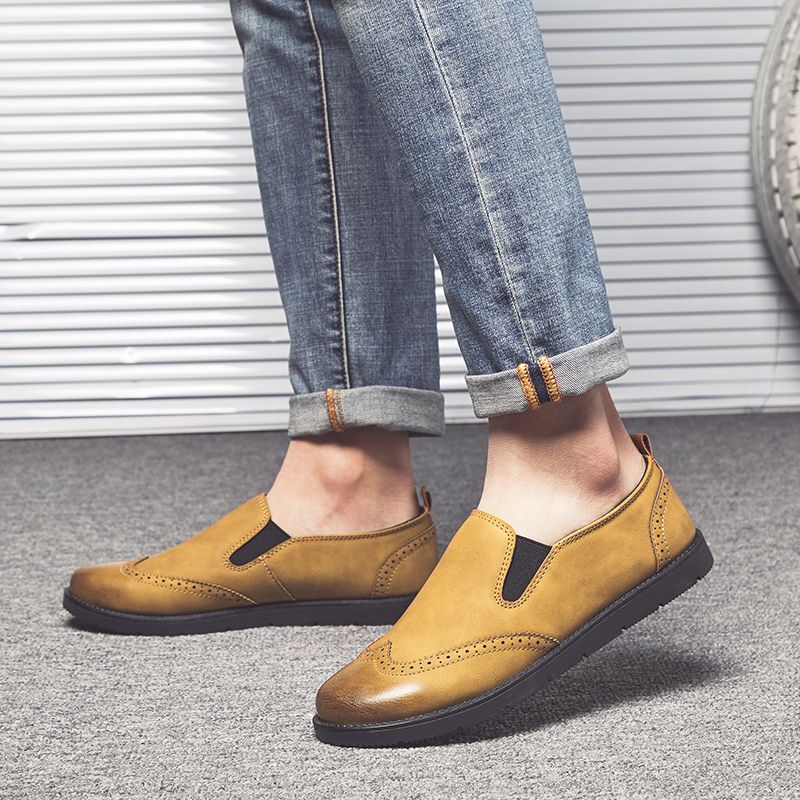 Heren Business Casual Loafers Chelsea Slip-on Werkjurk Handstiksels Schoenen