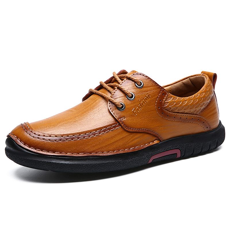 Heren Casual Soft Sole Lederen Oxfords Schoenen Met Veters