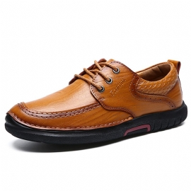 Heren Casual Soft Sole Lederen Oxfords Schoenen Met Veters