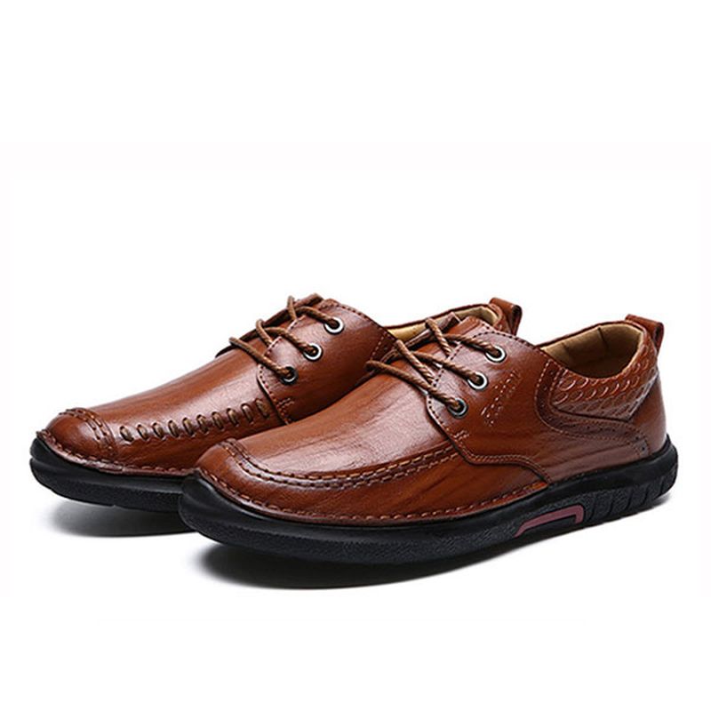 Heren Casual Soft Sole Lederen Oxfords Schoenen Met Veters