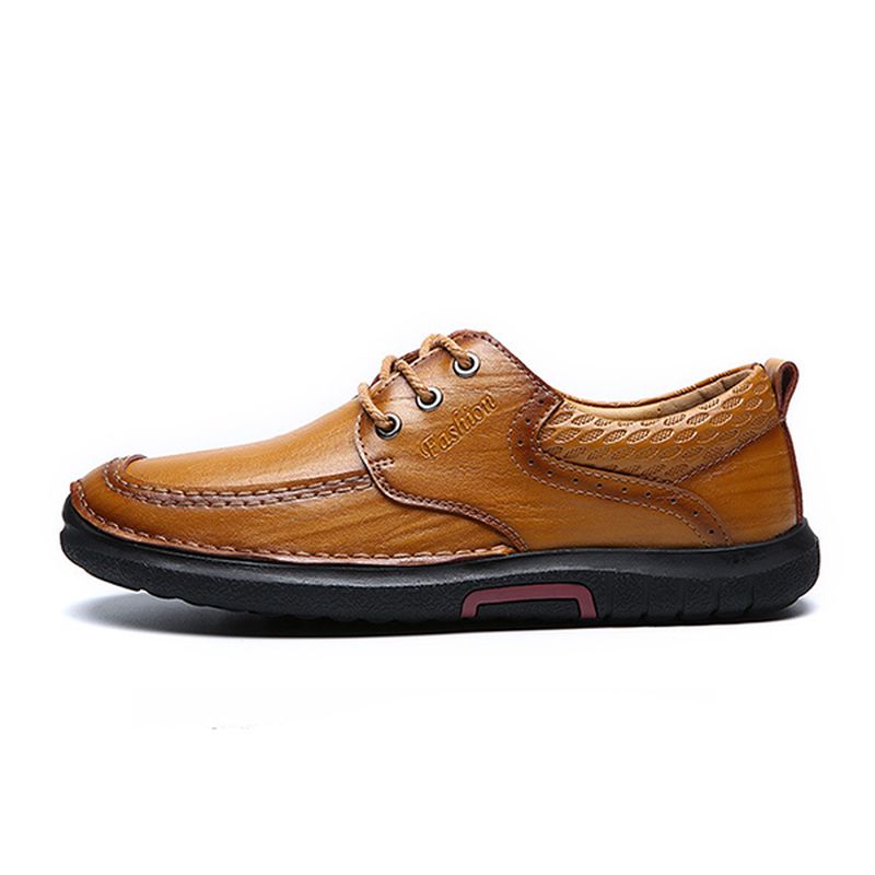 Heren Casual Soft Sole Lederen Oxfords Schoenen Met Veters