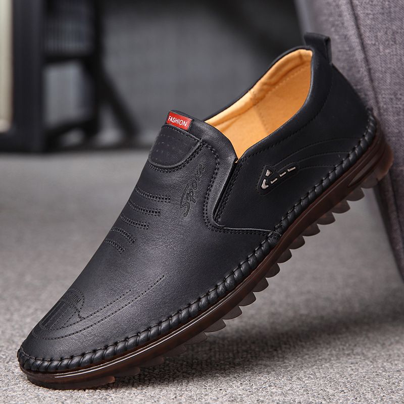 Heren Microfiber Leer Antislip Zachte Zool Casual Zakelijke Loafers