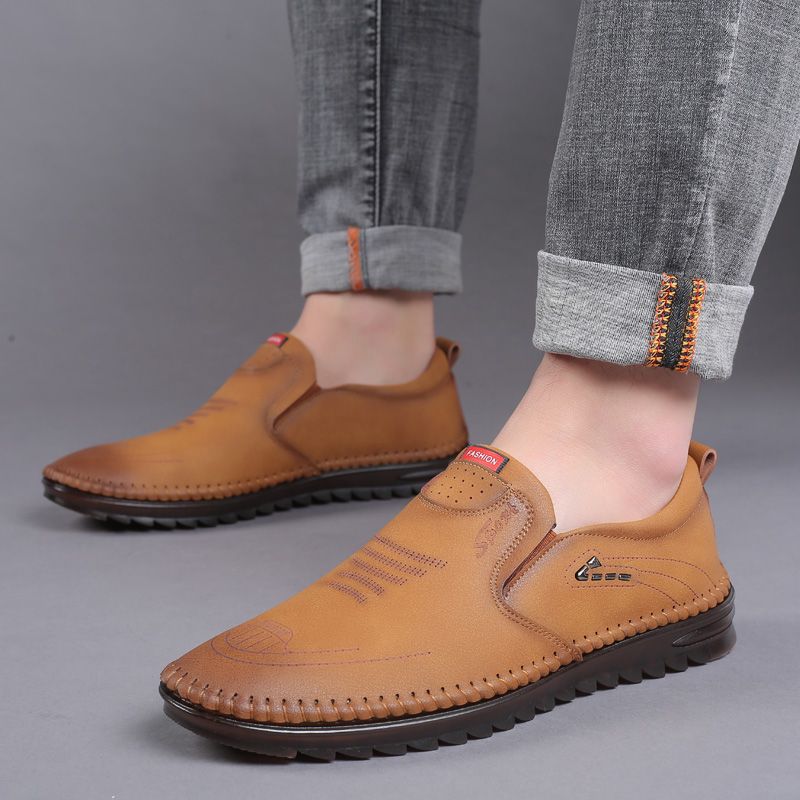 Heren Microfiber Leer Antislip Zachte Zool Casual Zakelijke Loafers