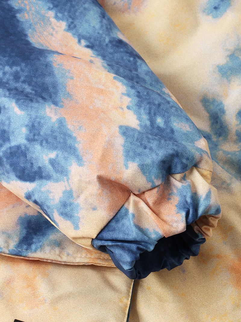 Heren Tie-dye Dubbele Klepzakken Met Rits Dikke Losse Capuchon Met Capuchon