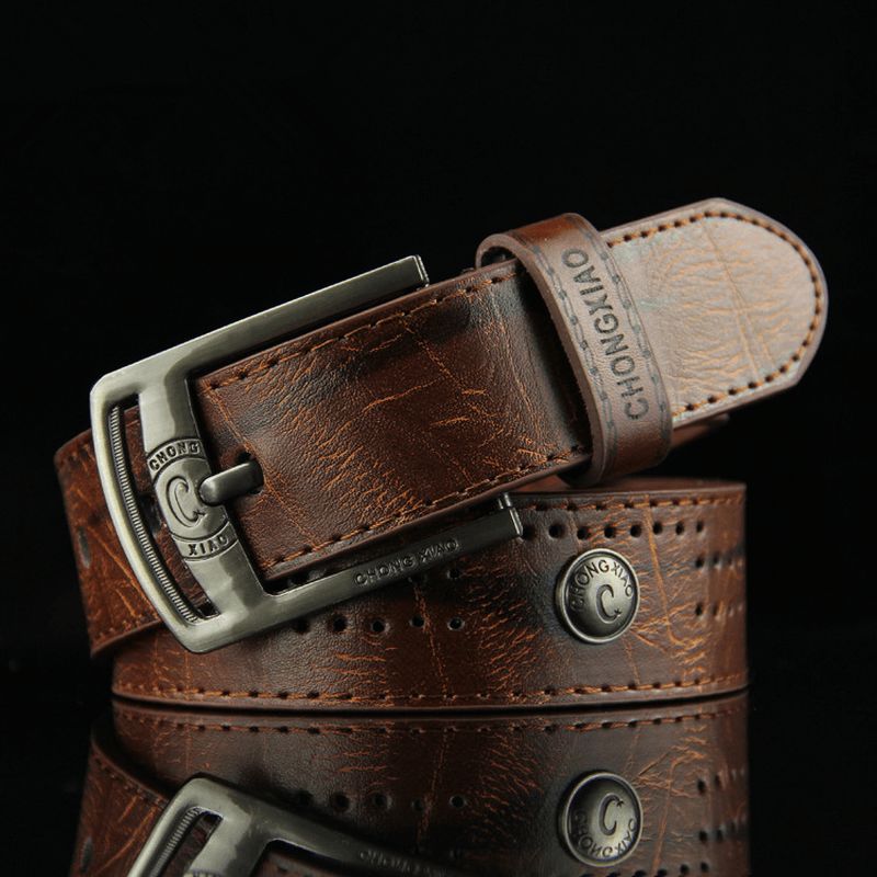 110 cm Pu Lederen Cowboy Riem Vrije Tijd Wilde Poreuze Klinknagel Punk Pin Riem Tailleband Strips