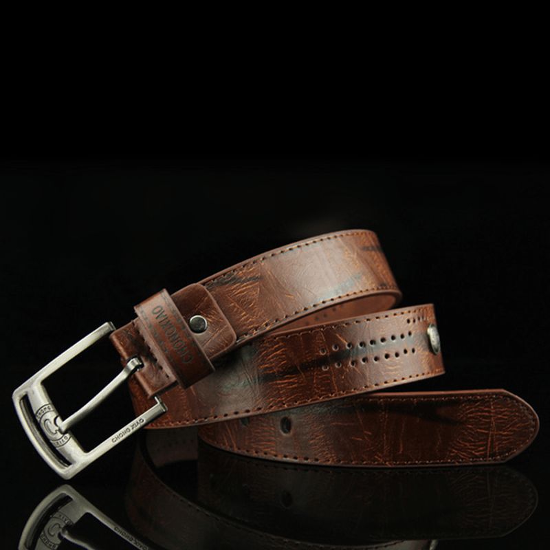 110 cm Pu Lederen Cowboy Riem Vrije Tijd Wilde Poreuze Klinknagel Punk Pin Riem Tailleband Strips