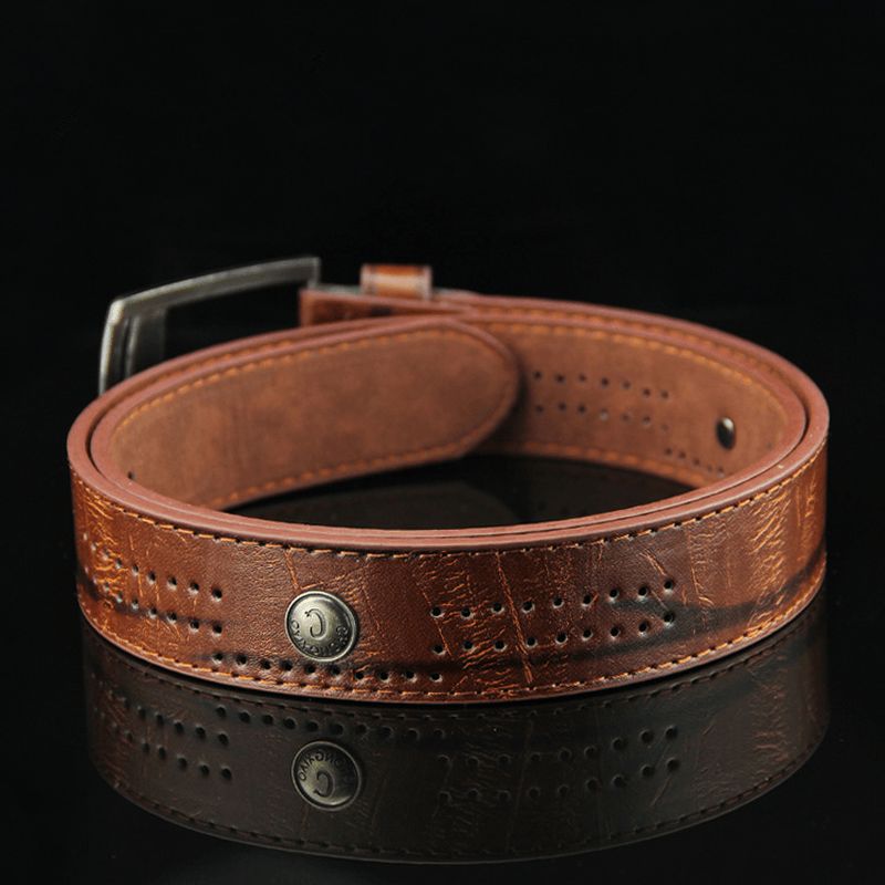 110 cm Pu Lederen Cowboy Riem Vrije Tijd Wilde Poreuze Klinknagel Punk Pin Riem Tailleband Strips