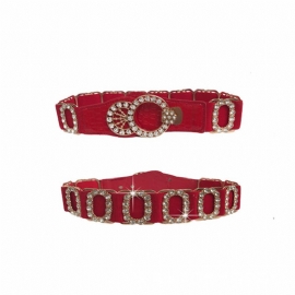 Dames Elastische Riem Accessoires Decoratieve Strass Riem