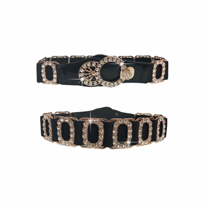 Dames Elastische Riem Accessoires Decoratieve Strass Riem