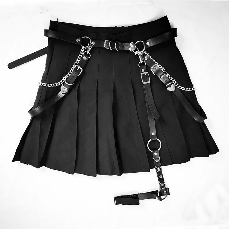 Gothic Verstelbare Meisjesjurk Jeans Rok Riem