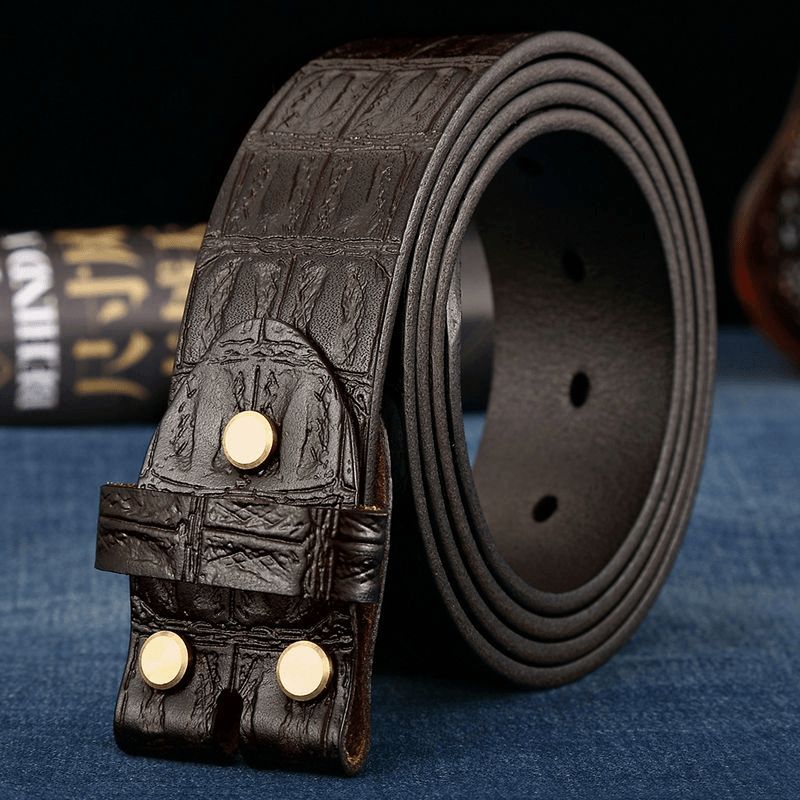 Headless Belt Herenleer Zonder Head Pin Buckle