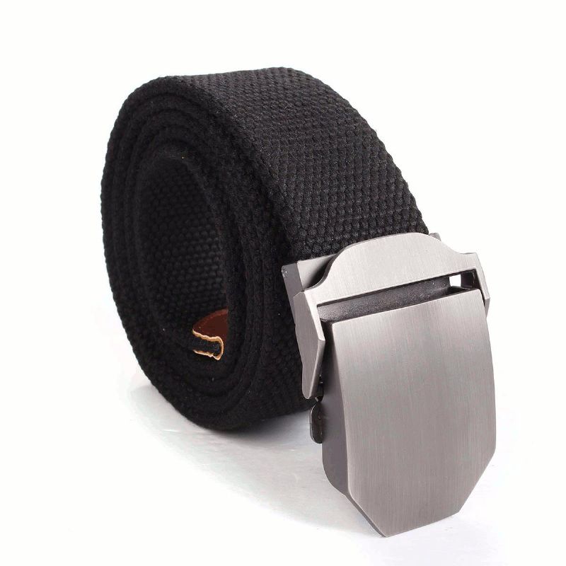 Heren Canvas Militaire Stijl Riem Outdoor Leisure Verstelbare Slider Gesp Weave Web Tailleband