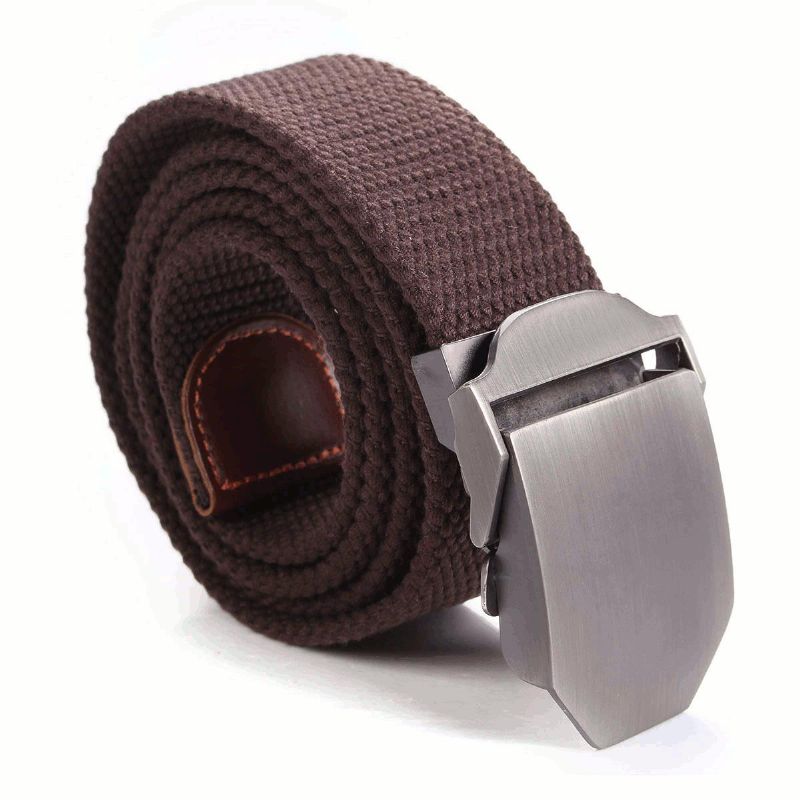 Heren Canvas Militaire Stijl Riem Outdoor Leisure Verstelbare Slider Gesp Weave Web Tailleband