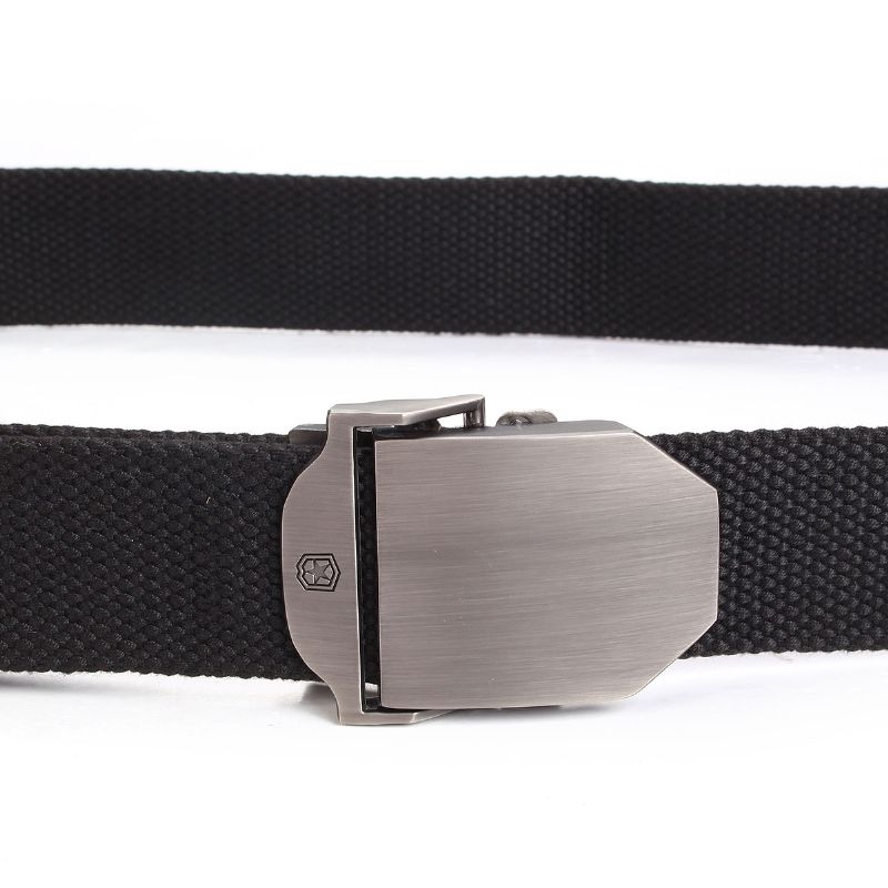 Heren Canvas Militaire Stijl Riem Outdoor Leisure Verstelbare Slider Gesp Weave Web Tailleband