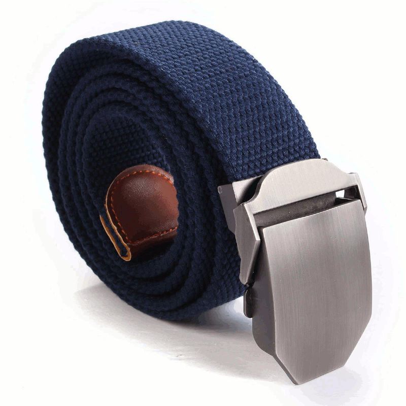 Heren Canvas Militaire Stijl Riem Outdoor Leisure Verstelbare Slider Gesp Weave Web Tailleband