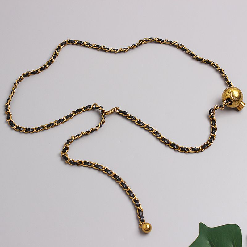 Kleine Wierook Windketting Taille Ketting Riem Wild Retro Kleine Gouden Bal Verstelbaar