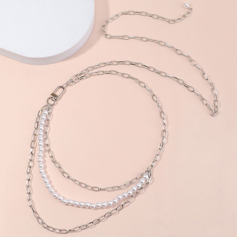 Mode All-match Persoonlijkheid Eenvoudige Pearl Yoga Taille Chain