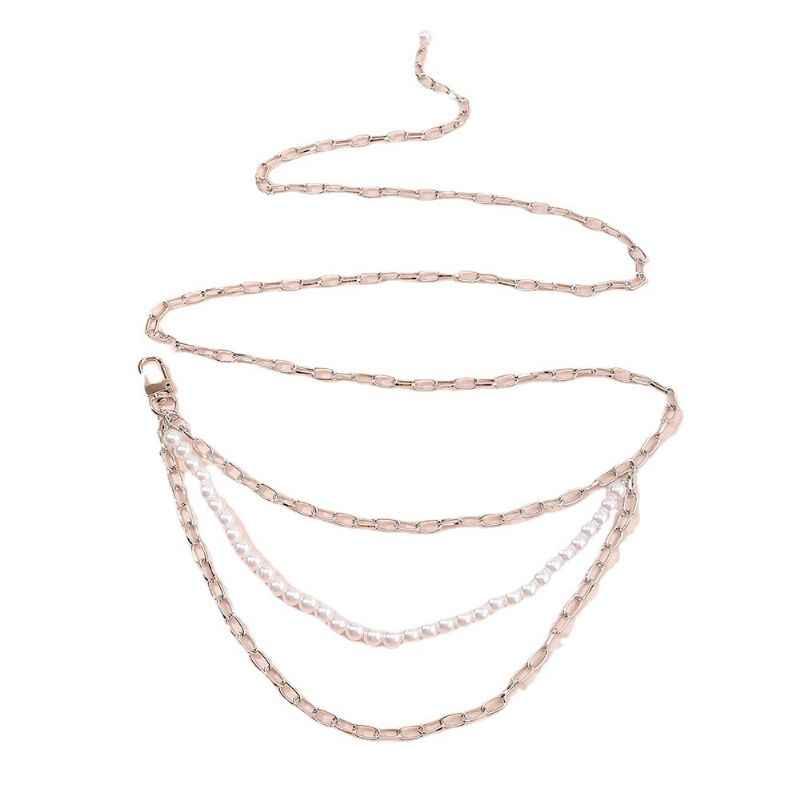 Mode All-match Persoonlijkheid Eenvoudige Pearl Yoga Taille Chain