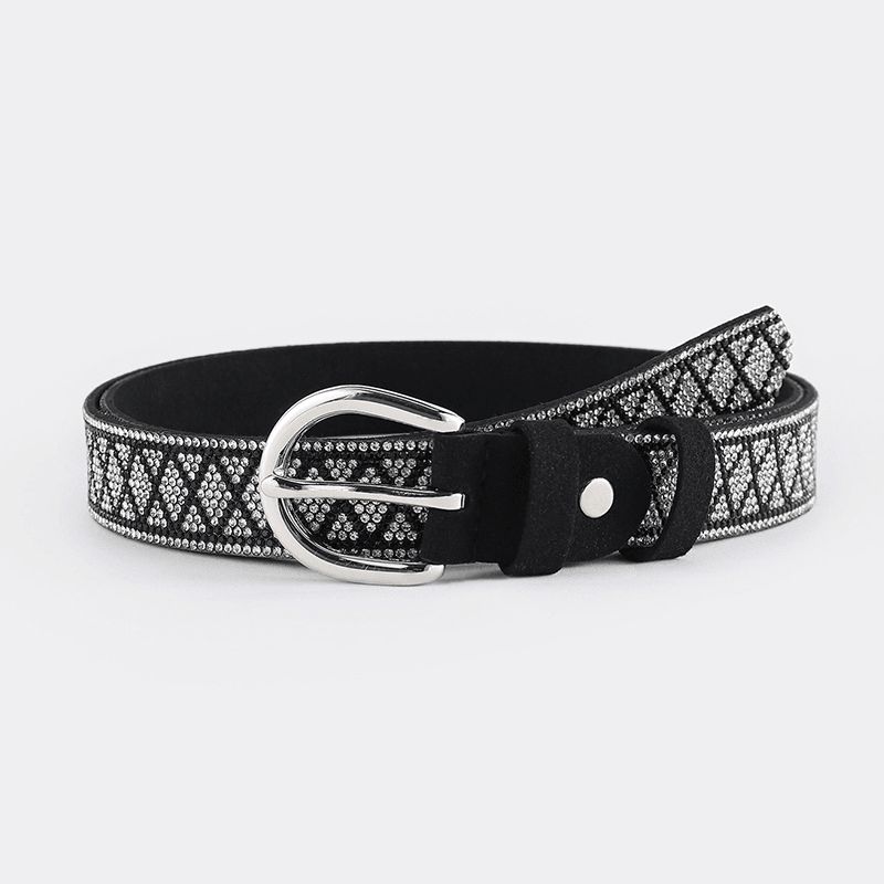 Mode Pu Lederen Strass Riem Voor Dames