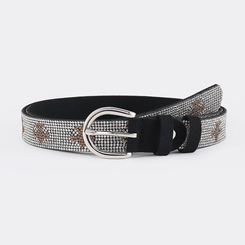 Mode Pu Lederen Strass Riem Voor Dames