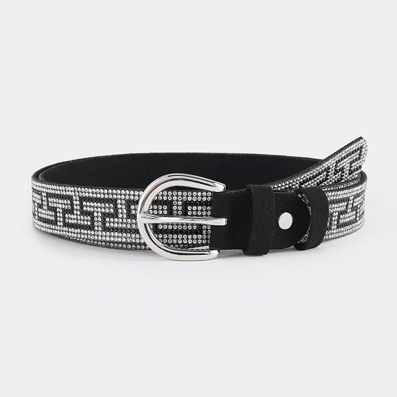 Mode Pu Lederen Strass Riem Voor Dames