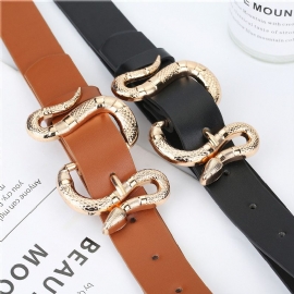 Mode Snake Buckle Pu-riem All-match Simple Jeans Suit Belt