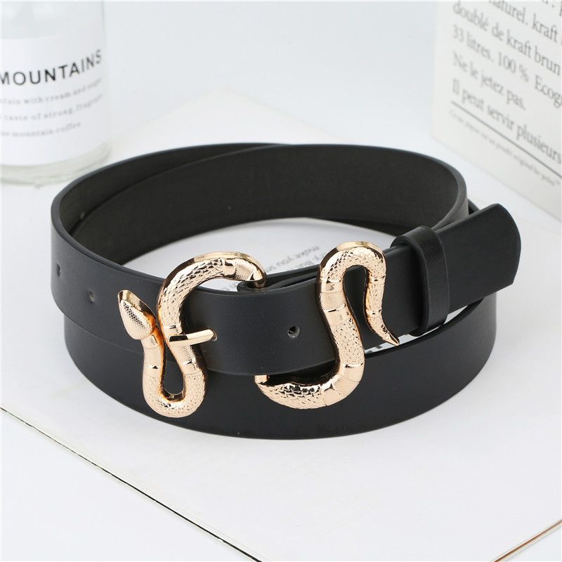 Mode Snake Buckle Pu-riem All-match Simple Jeans Suit Belt