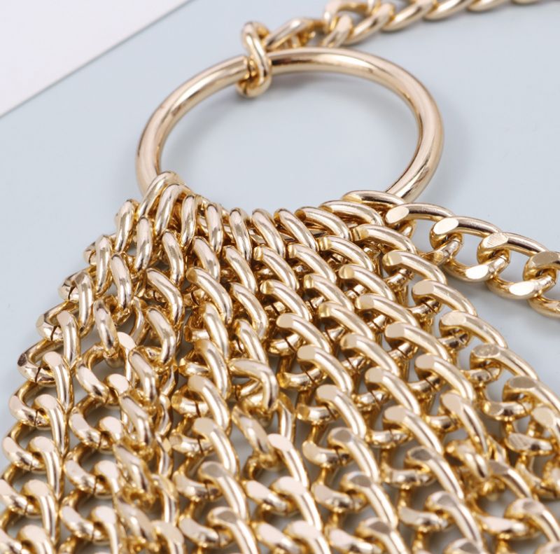 Multi-level Ketting Dames Decoratieve Ketting Metalen Gouden Taille Ketting Riem