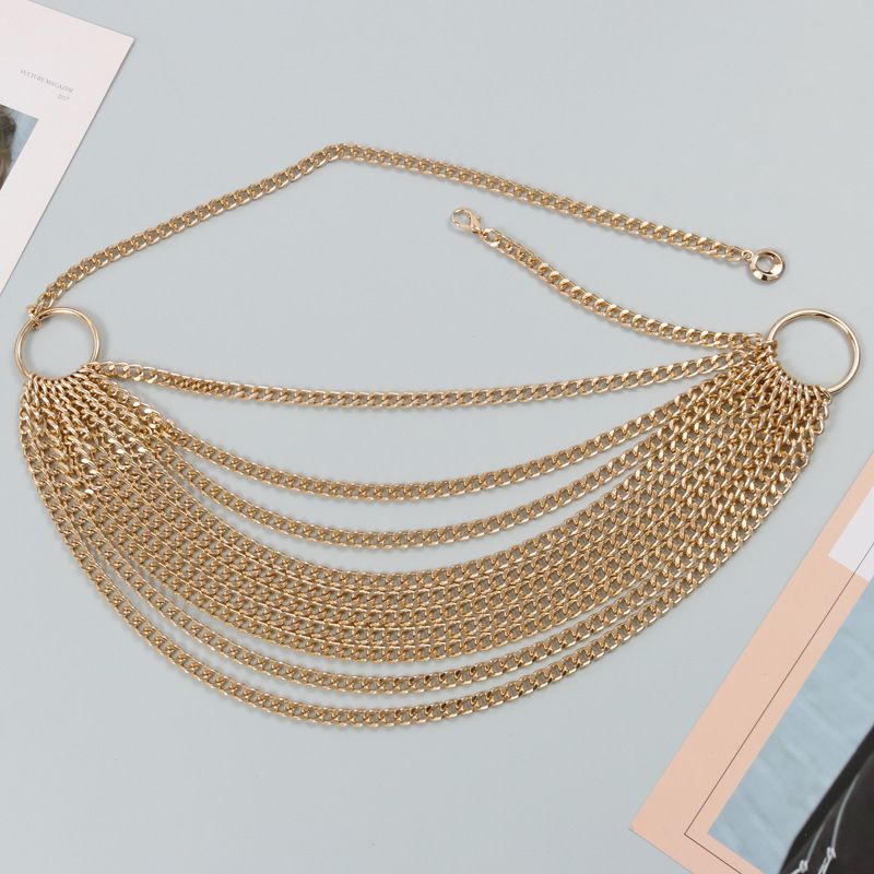 Multi-level Ketting Dames Decoratieve Ketting Metalen Gouden Taille Ketting Riem