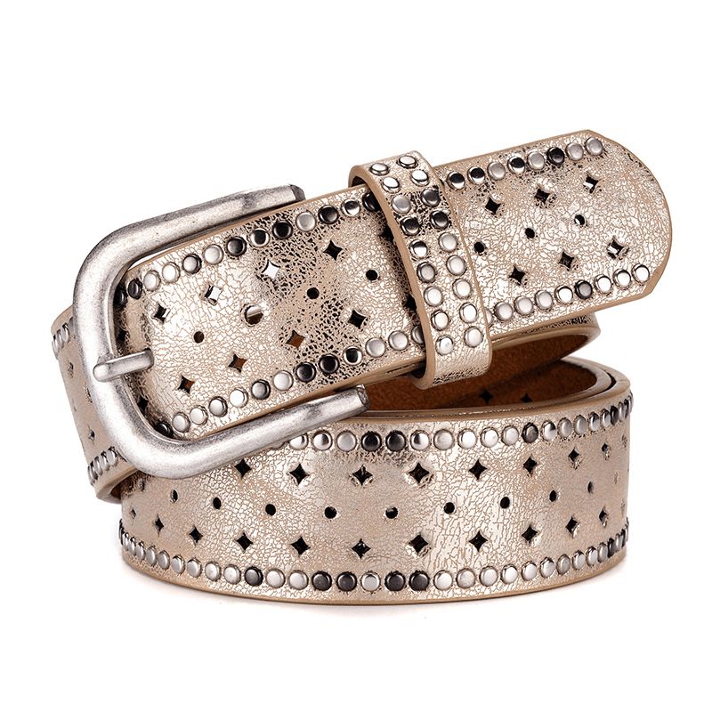 Strass Klinknagel Pin Bucklea Fshion Casual Met Jeans Riem