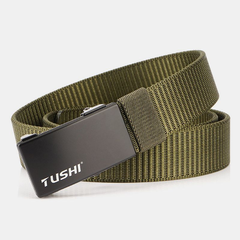 Tushi 120cm Automatische Gesp Nylon Riem Voor Heren Eenvoudige Riem