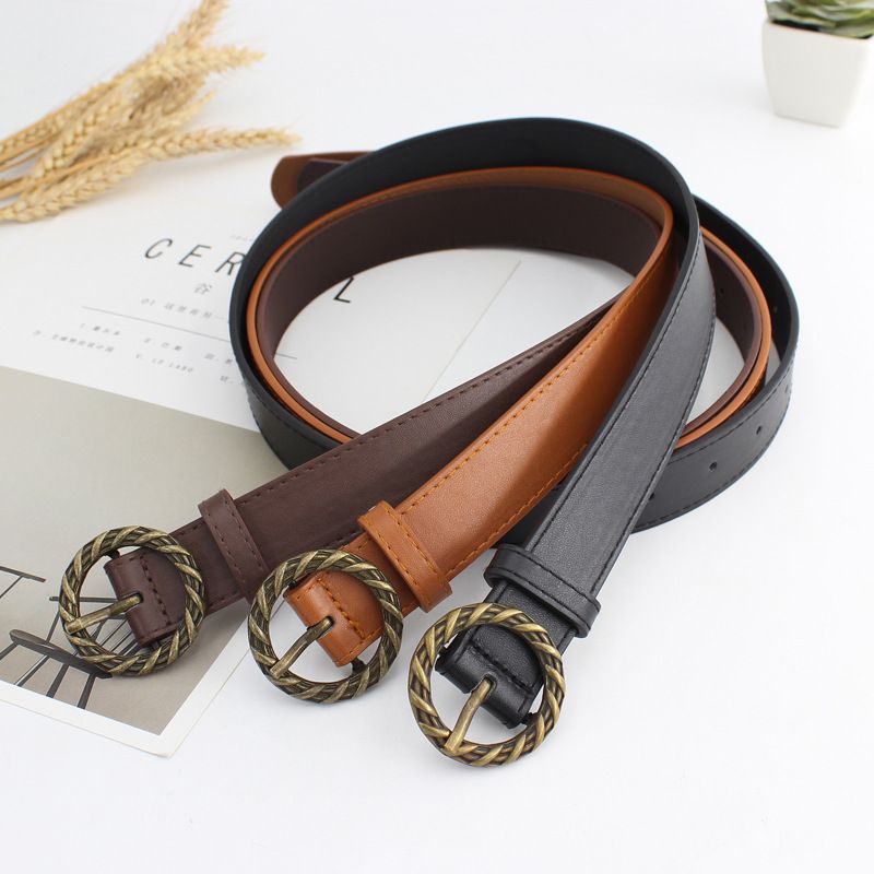 Vintage Decoratieve Riem Met Bronzen Gesp Voor Dames