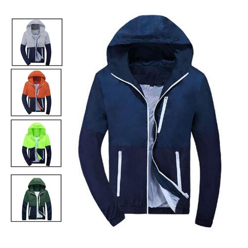 Patchwork Hoodies Mannen Rits Sweatshirts Windjack Herfst Lente Sportkleding Slanke Mannelijke Hip Hop Trainingspak