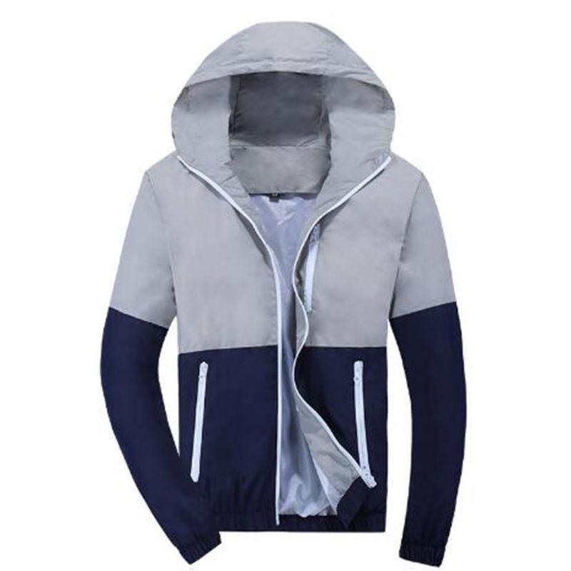 Patchwork Hoodies Mannen Rits Sweatshirts Windjack Herfst Lente Sportkleding Slanke Mannelijke Hip Hop Trainingspak