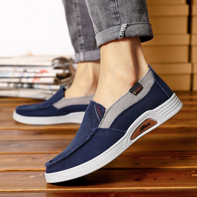 Heren Canvas Ademende Zachte Zool Antislip Korte Hof Casual Wandelschoenen