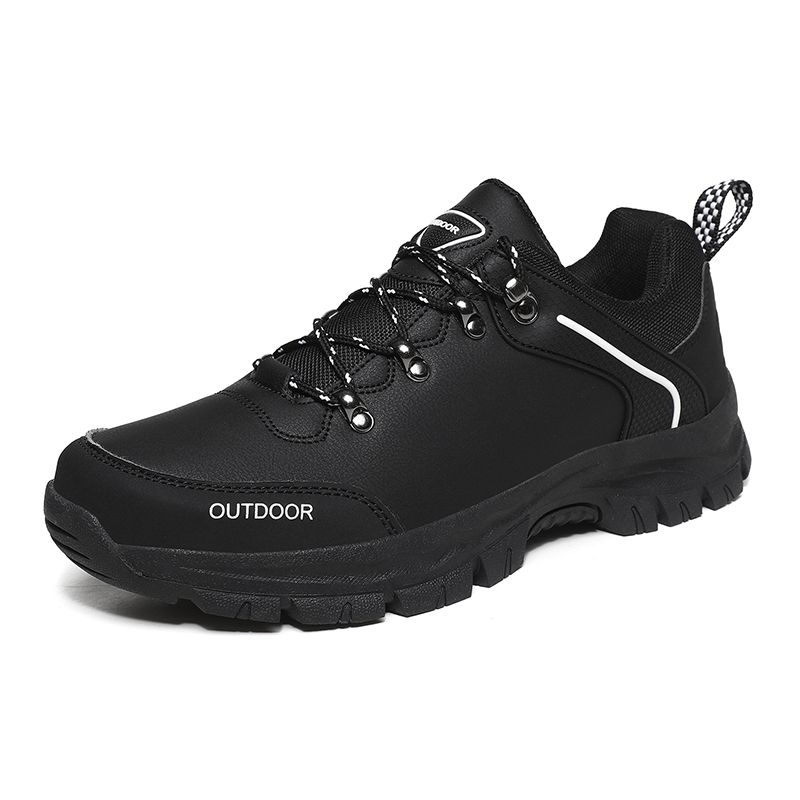 Heren Leren Veterschoenen Lage Top Zachte Zool Antislip Outdoor Klimmen Casual Sport Wandelschoenen