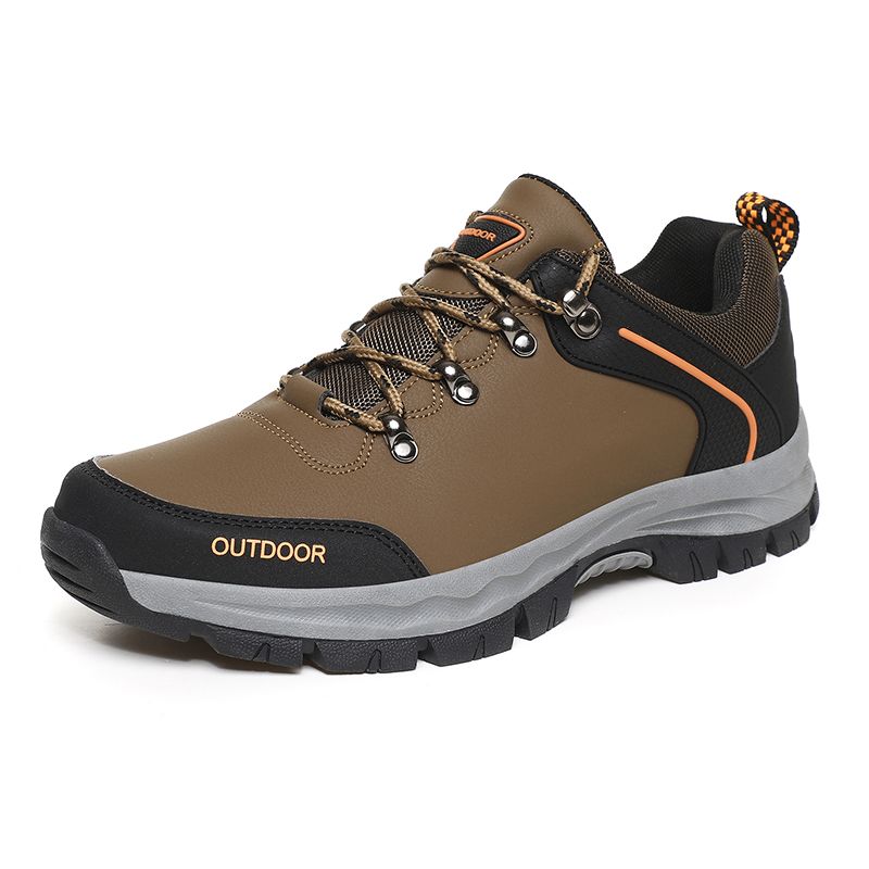 Heren Leren Veterschoenen Lage Top Zachte Zool Antislip Outdoor Klimmen Casual Sport Wandelschoenen