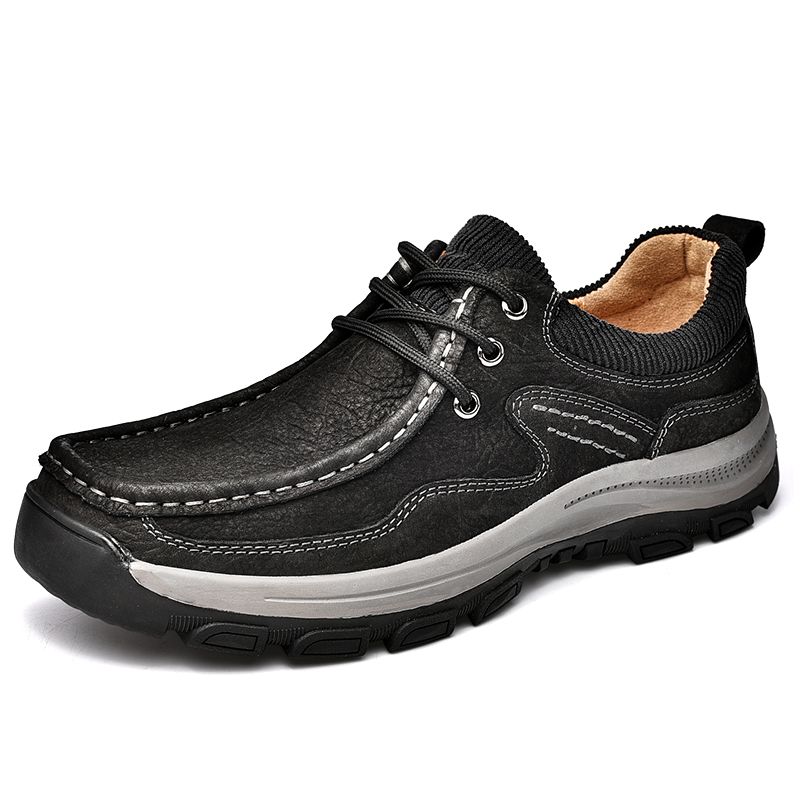 Heren Rundleder Ademend Zachte Zool Antislip Outdoor Casual Sportschoenen