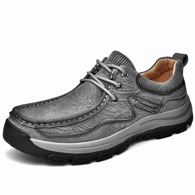 Heren Rundleder Ademend Zachte Zool Antislip Outdoor Casual Sportschoenen