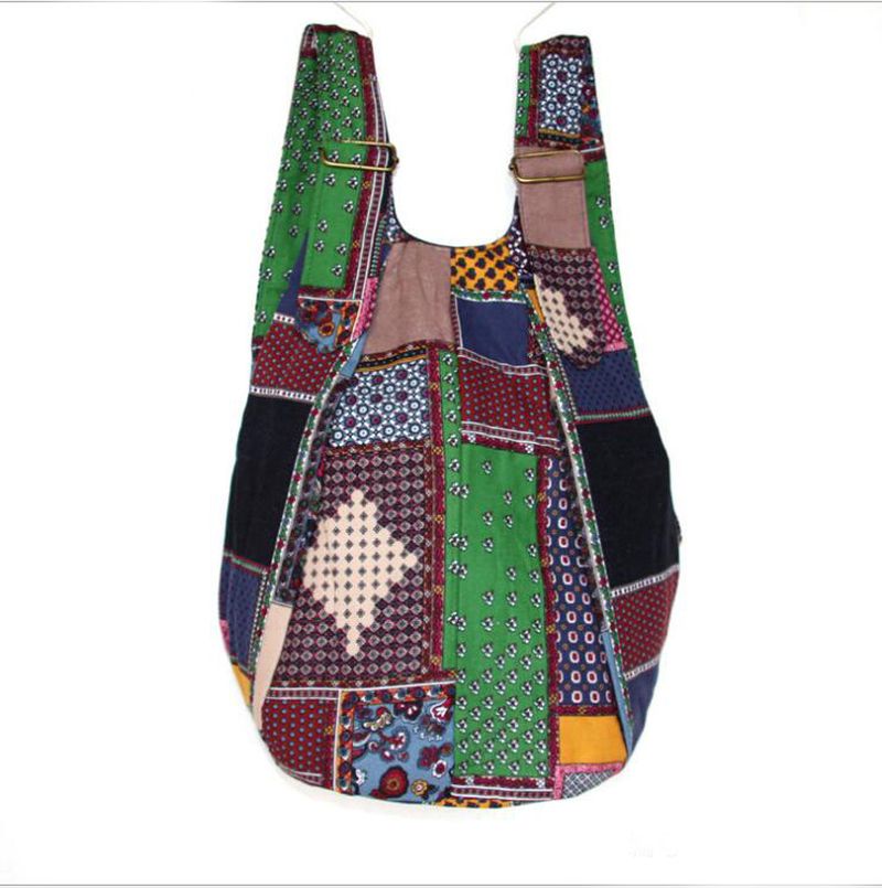 Crossbodytas Van Etnische Canvas Patchwork Voor Dames