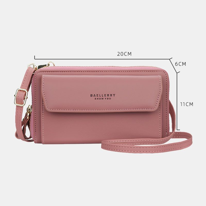 Dames 12-kaartsleuven Crossbody-tas Met Grote Capaciteit Voor Telefoon