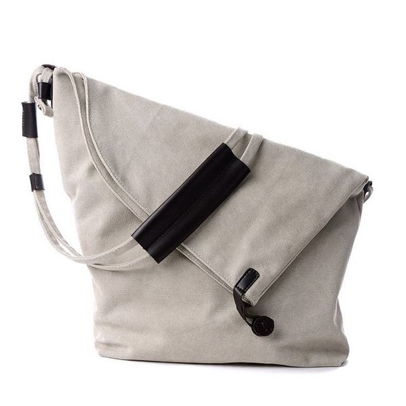 Dames Canvas Tassen Casual Zwarte Buttom Schoudertassen Crossbody Tassen