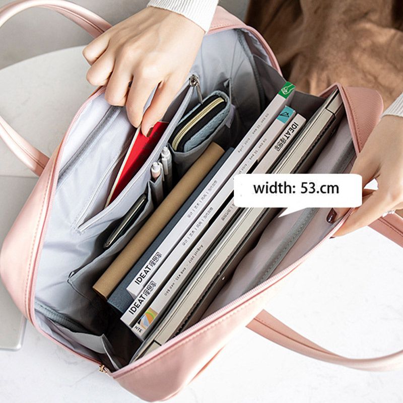 Dames Eenvoudige 13.3/14/15.6 Inch Laptop Crossbody Tas Multi-compartiment Anti-diefstal Lichtgewicht Handtas