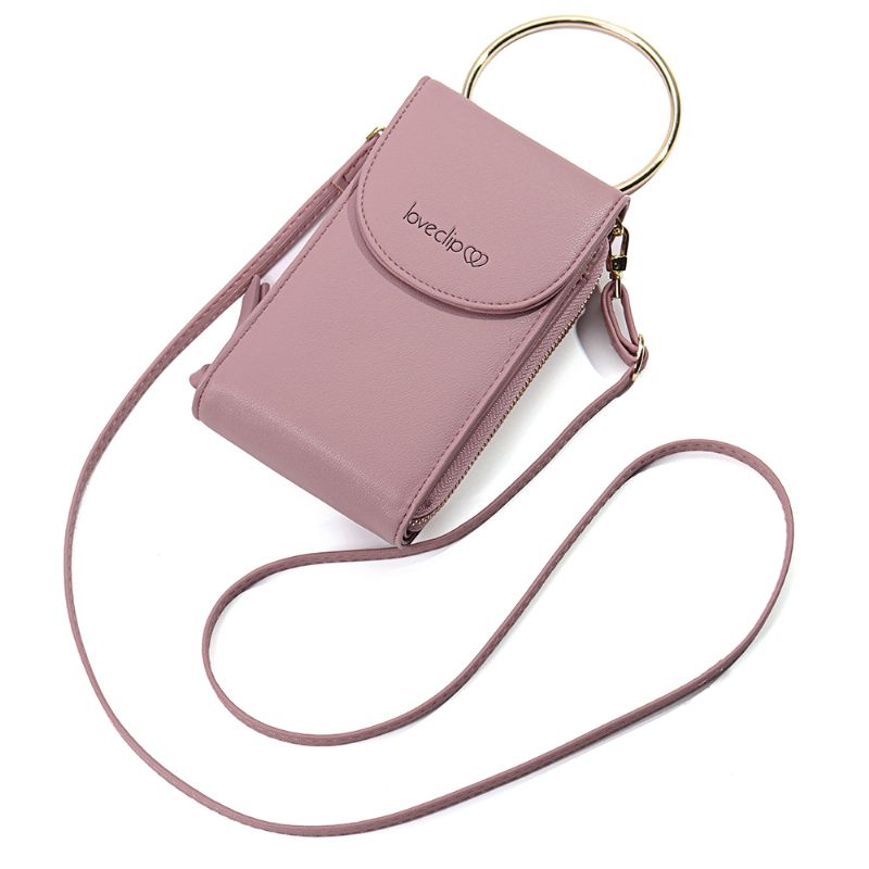 Dames Multifunctionele Solid Ring Phone Bag Schoudertas