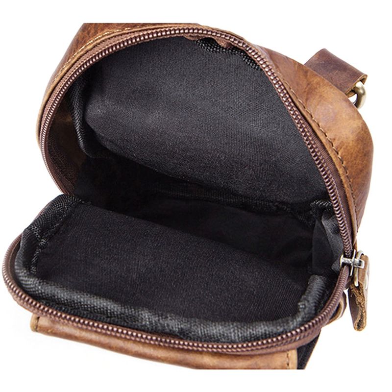 Echte Lederen Casual Vintage Crossboby-tas Met Één Schouder Voor Heren