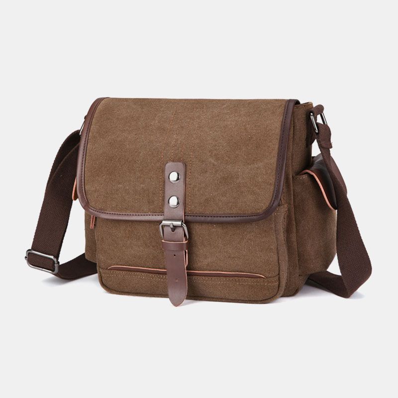 Heren Canvas Grote Capaciteit Waterbestendige Vintage Laptop Schoudertas Schoudertas Crossbody Tas