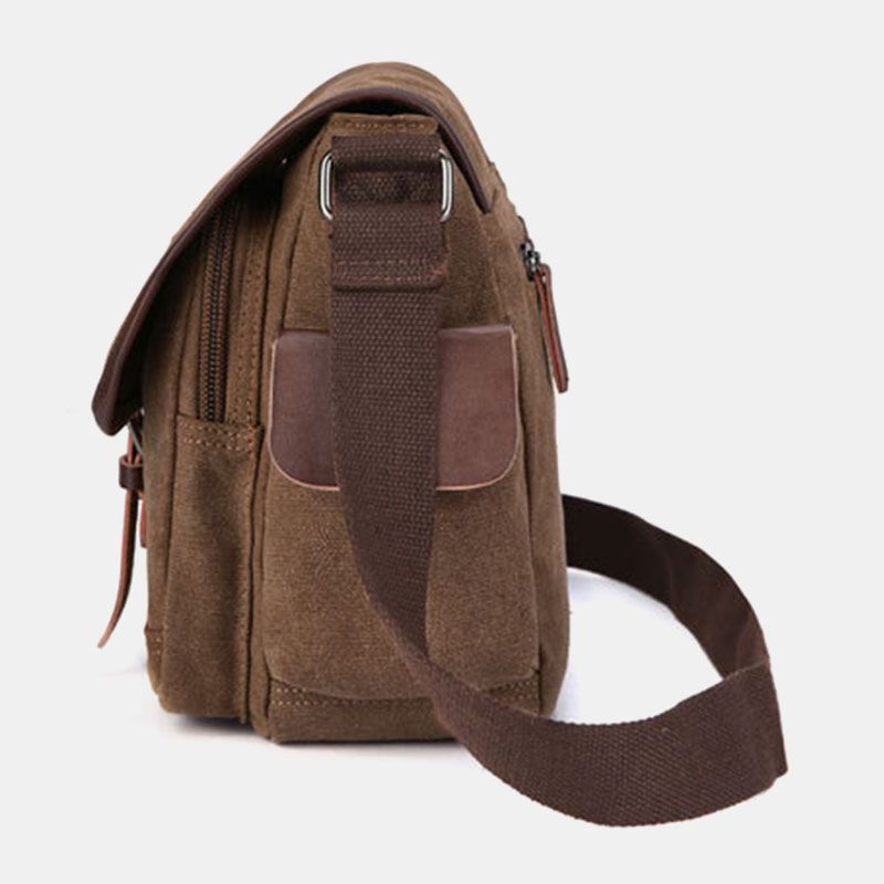 Heren Canvas Grote Capaciteit Waterbestendige Vintage Laptop Schoudertas Schoudertas Crossbody Tas