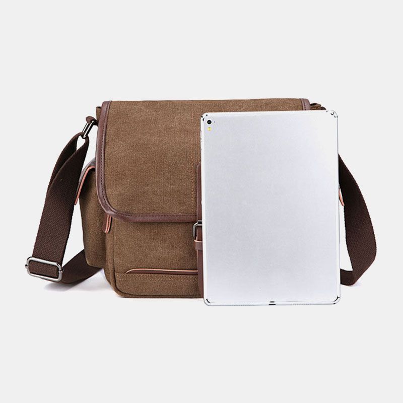 Heren Canvas Grote Capaciteit Waterbestendige Vintage Laptop Schoudertas Schoudertas Crossbody Tas