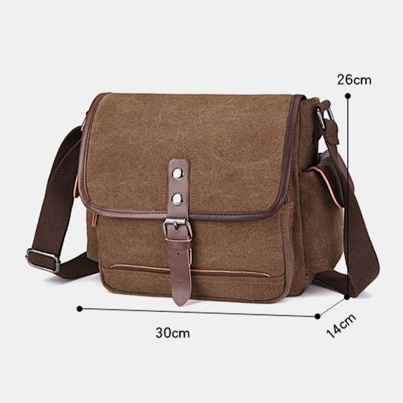 Heren Canvas Grote Capaciteit Waterbestendige Vintage Laptop Schoudertas Schoudertas Crossbody Tas